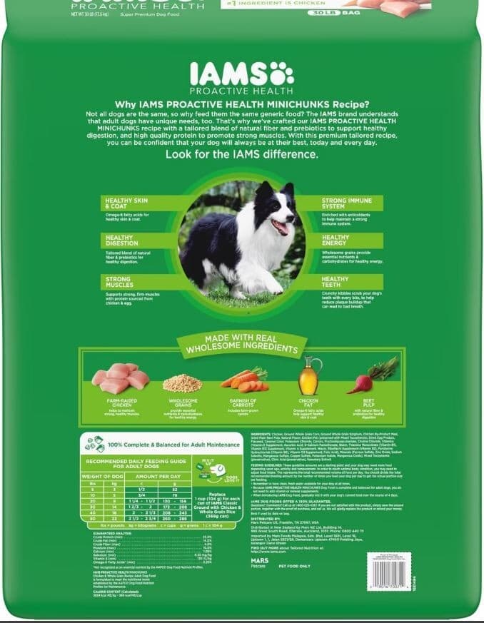 Iams Proactive Health 30 lbs Adult MiniChunks Dry Dog Food Chicken Free Shipping 2