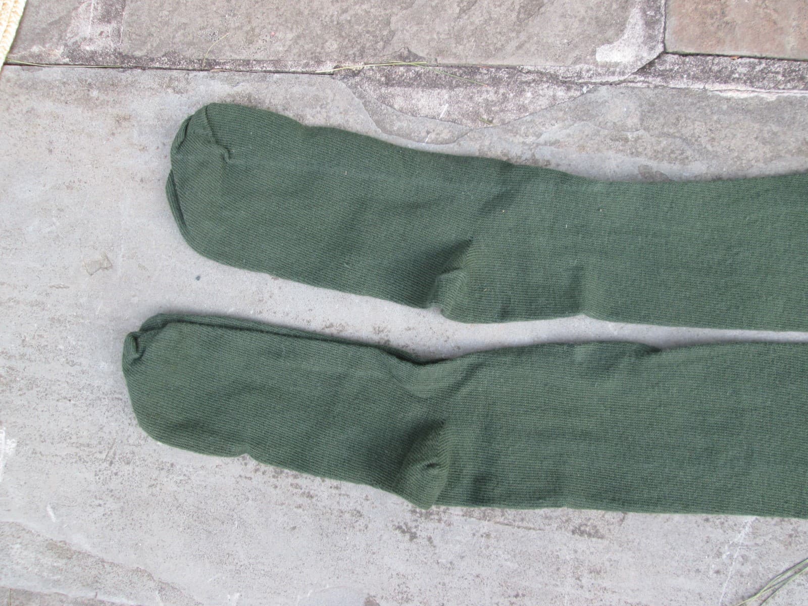 REENACTOR COLONIAL REV CIVIL WAR 18-19TH C STOCKING SOLID WOODSY GREEN COTTON 2