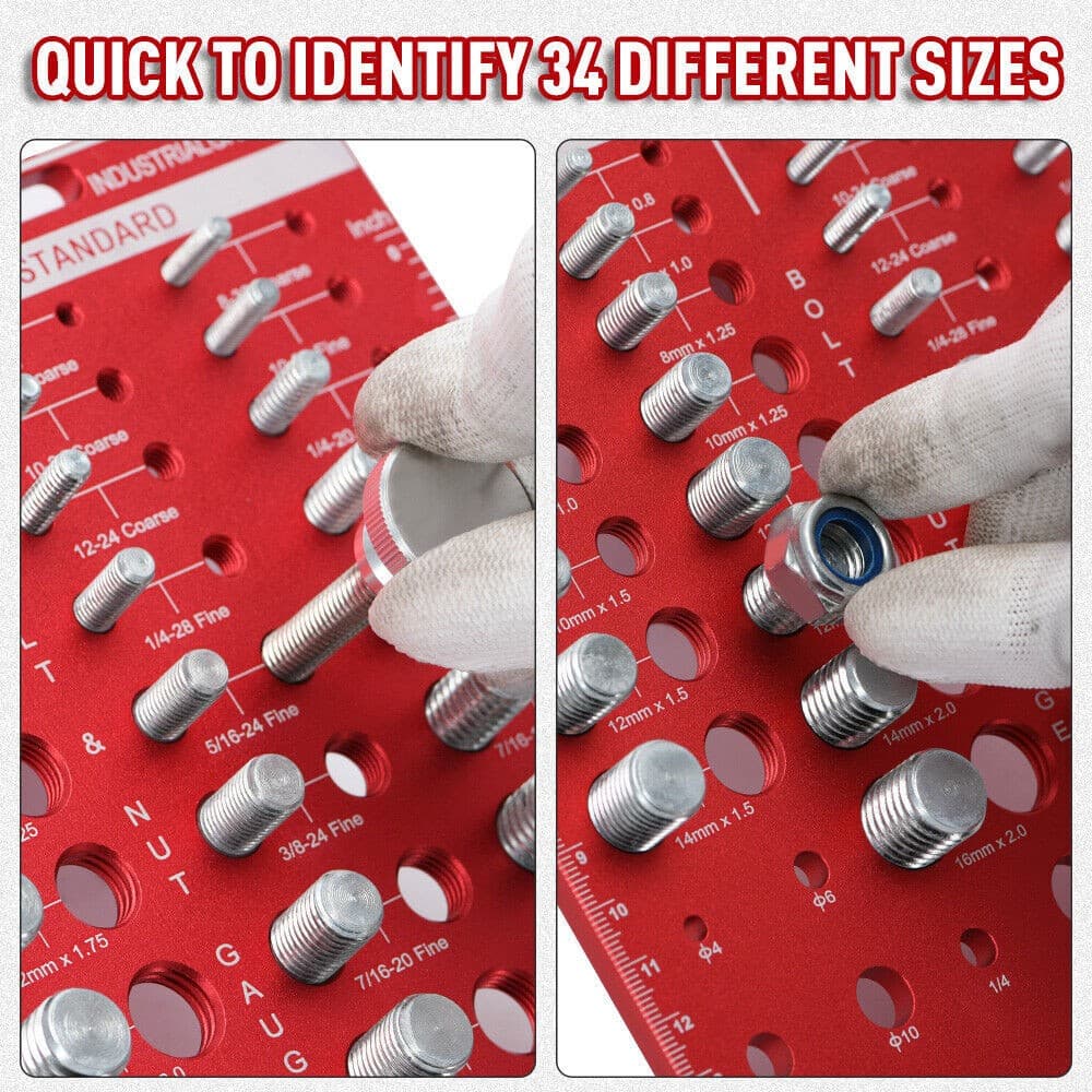 34 Standard and Metric Nut and Bolt Thread Checker Bolt & Nut Identifier Gauge 6