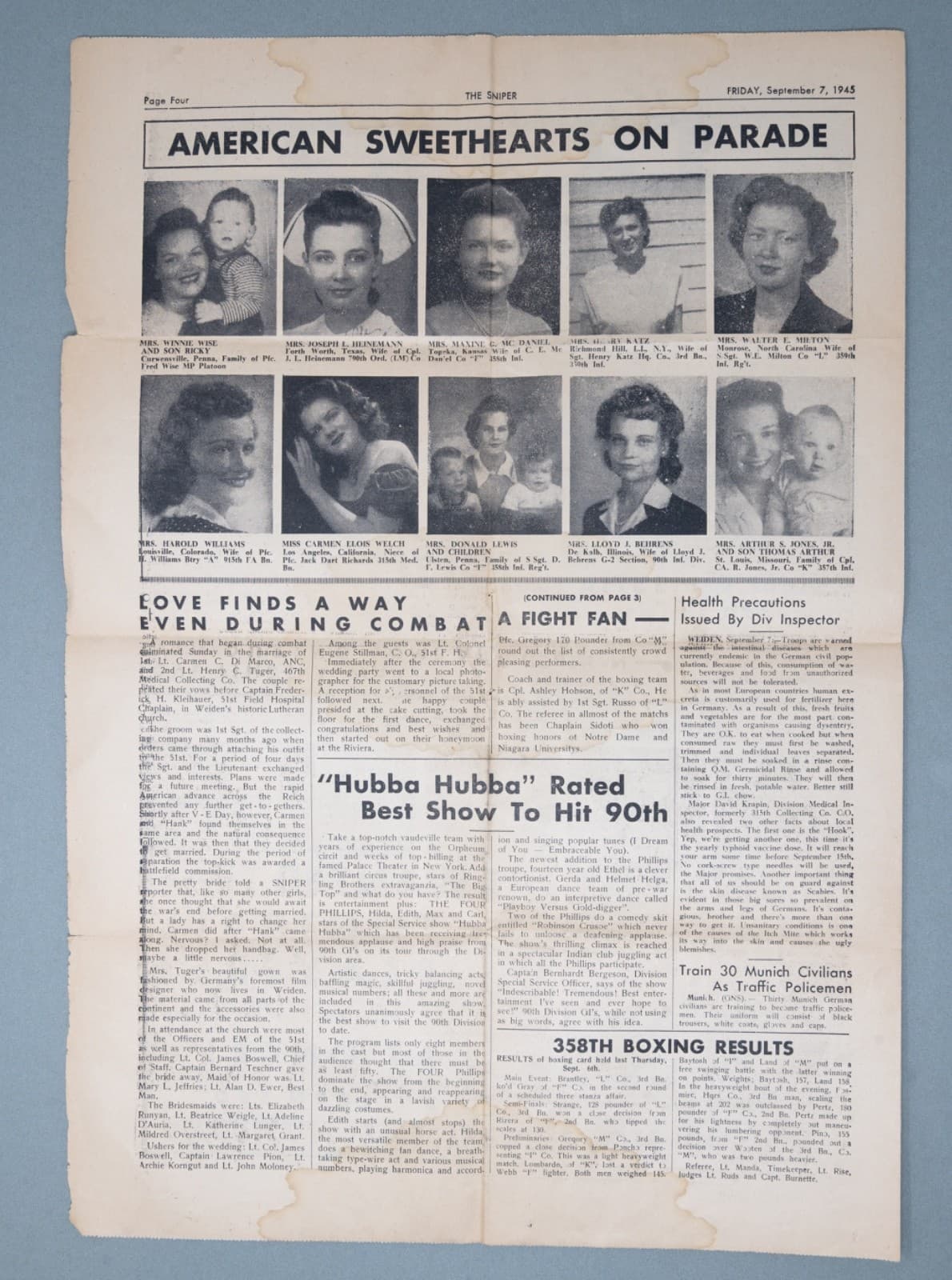 RARE WWII "THE SNIPER" 90th Infantry Division Newspaper Original 1945 3