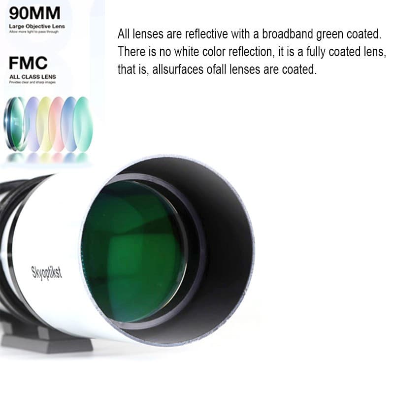 90mm Aperture 500mm FL Guide Scope w/ 2" Focuser for Astrophotography  OTA 3