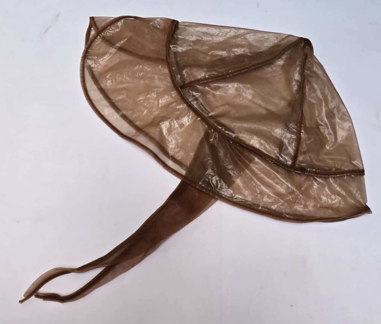 Vintage Deluxe Rain Bonnet Hat Vinyl/Plastic Head/Hair Protection Old Brown 3