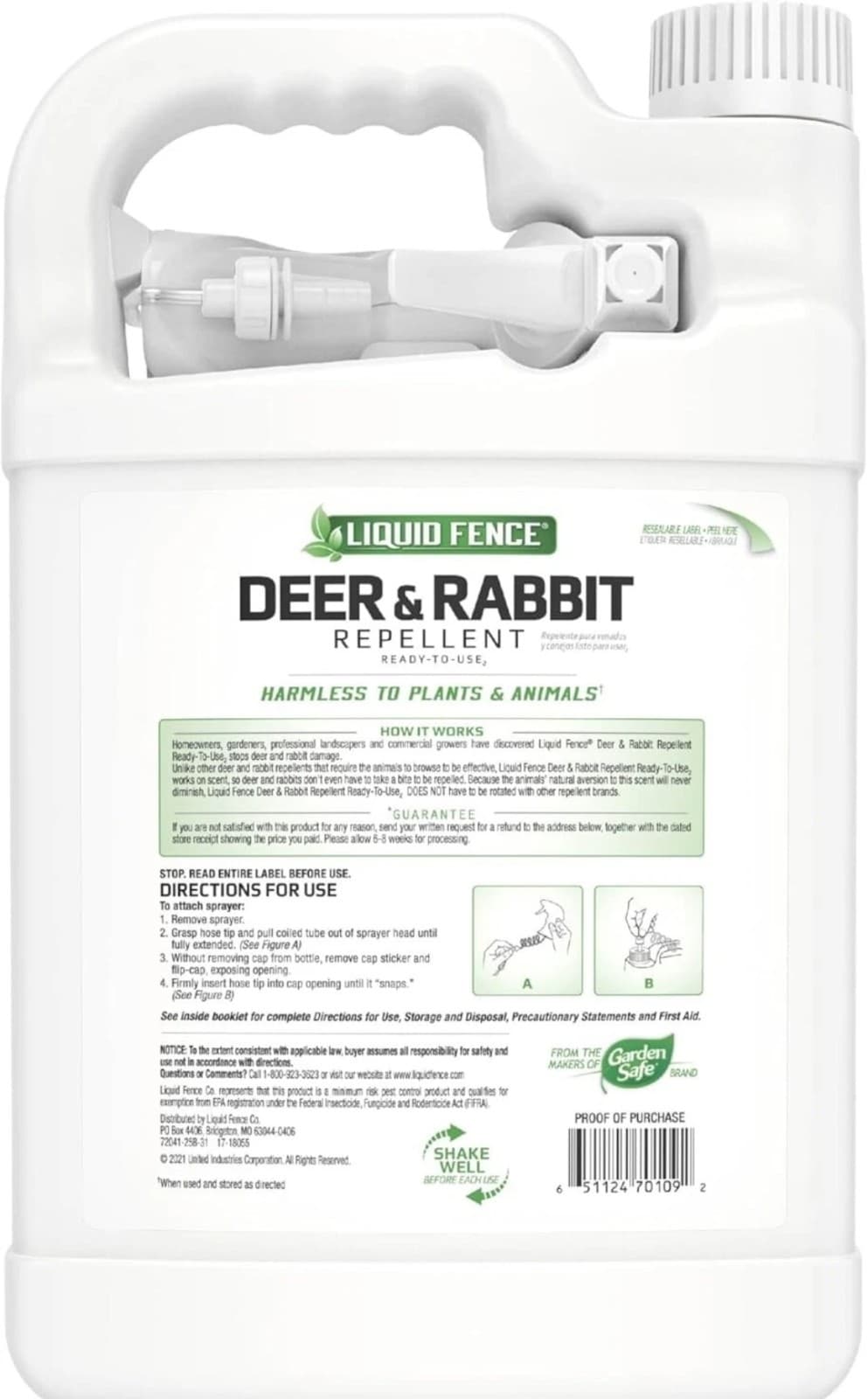 Liquid Fence Animal Repellent, 128 Oz, Deer and Rabbit Repellent 2