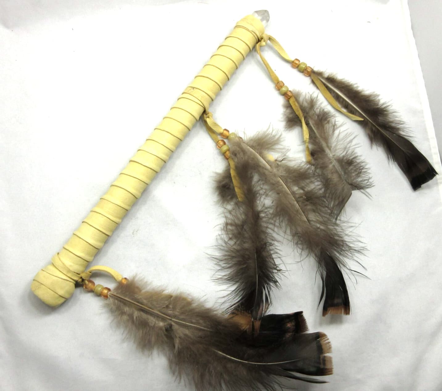 Native American Arkansas Quartz Crystal, Copper Wand, Cherokee Made,  COA, #C3 4