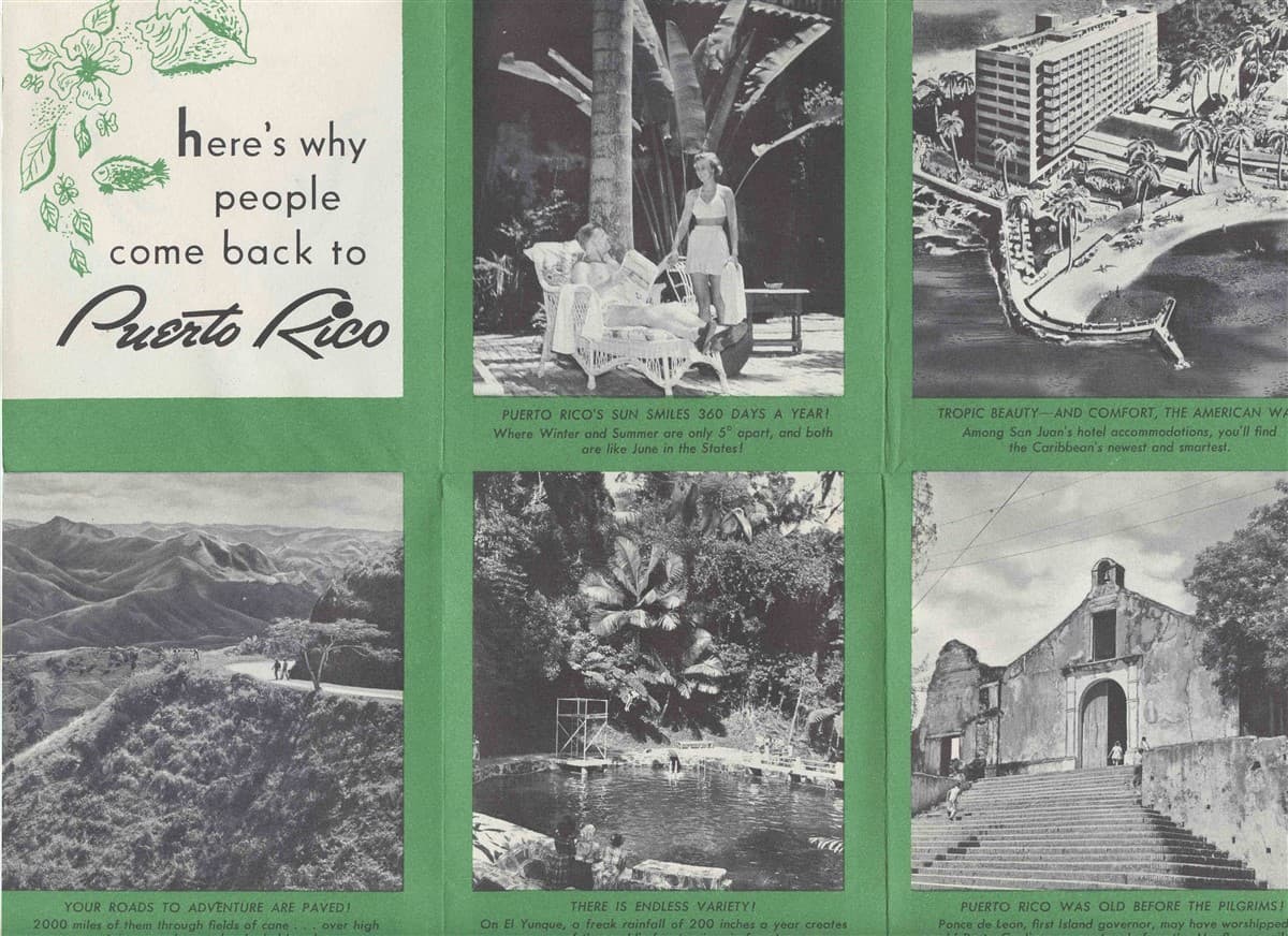 Condado Beach & Caribe Hilton Hotel Beautiful Puerto Rico Brochures 1950's 4