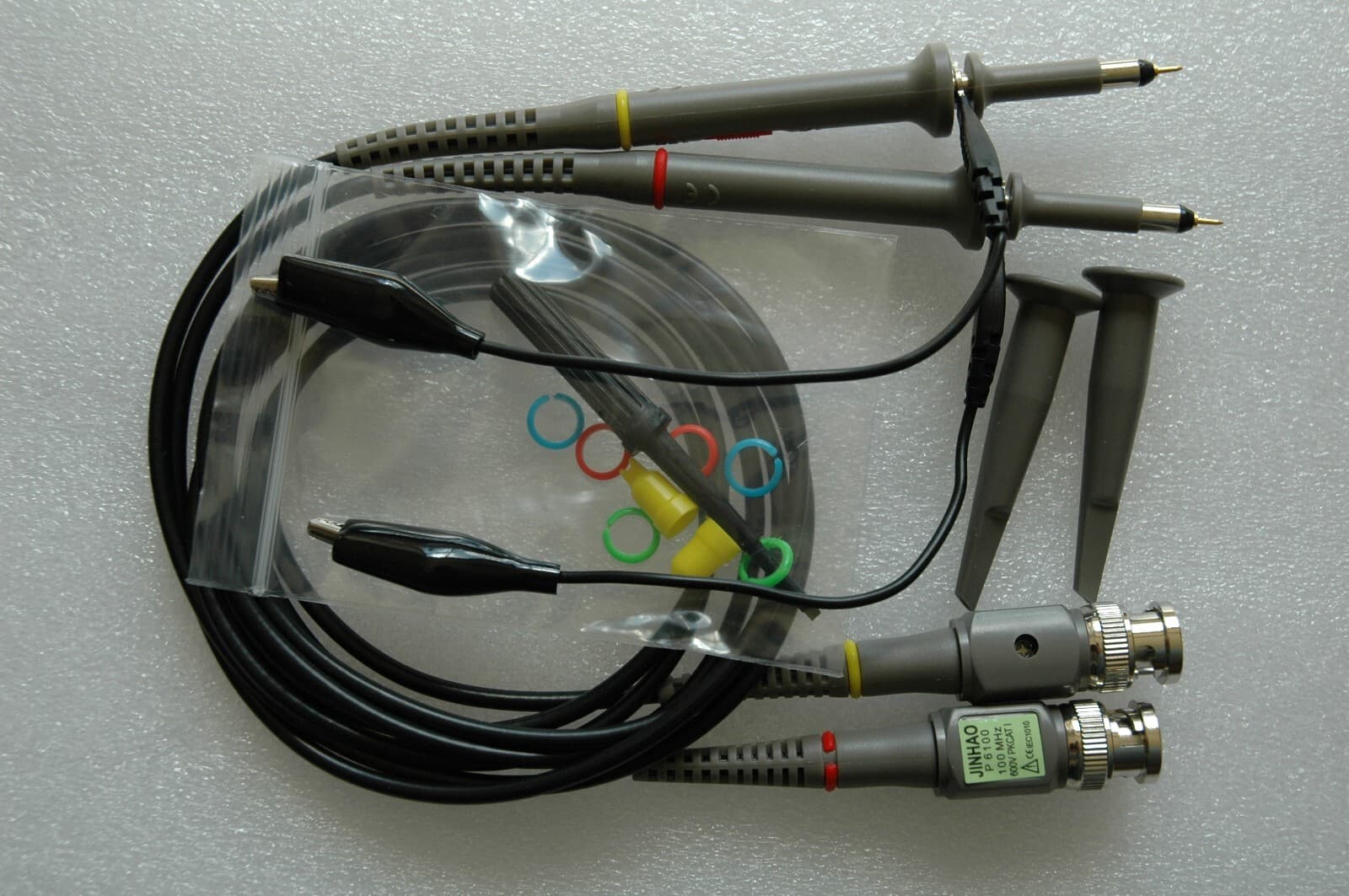 2x 100MHz Oscilloscope Scope analyzer Clip Probe test leads kit for HP Tektronix 4