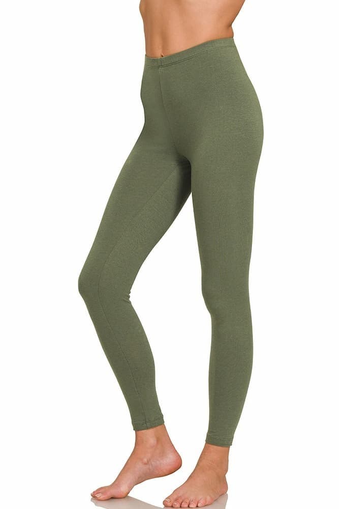 Zenana Premium Cotton Leggings🍯Full Length Workout High Waisted Gym Yoga Pants 2