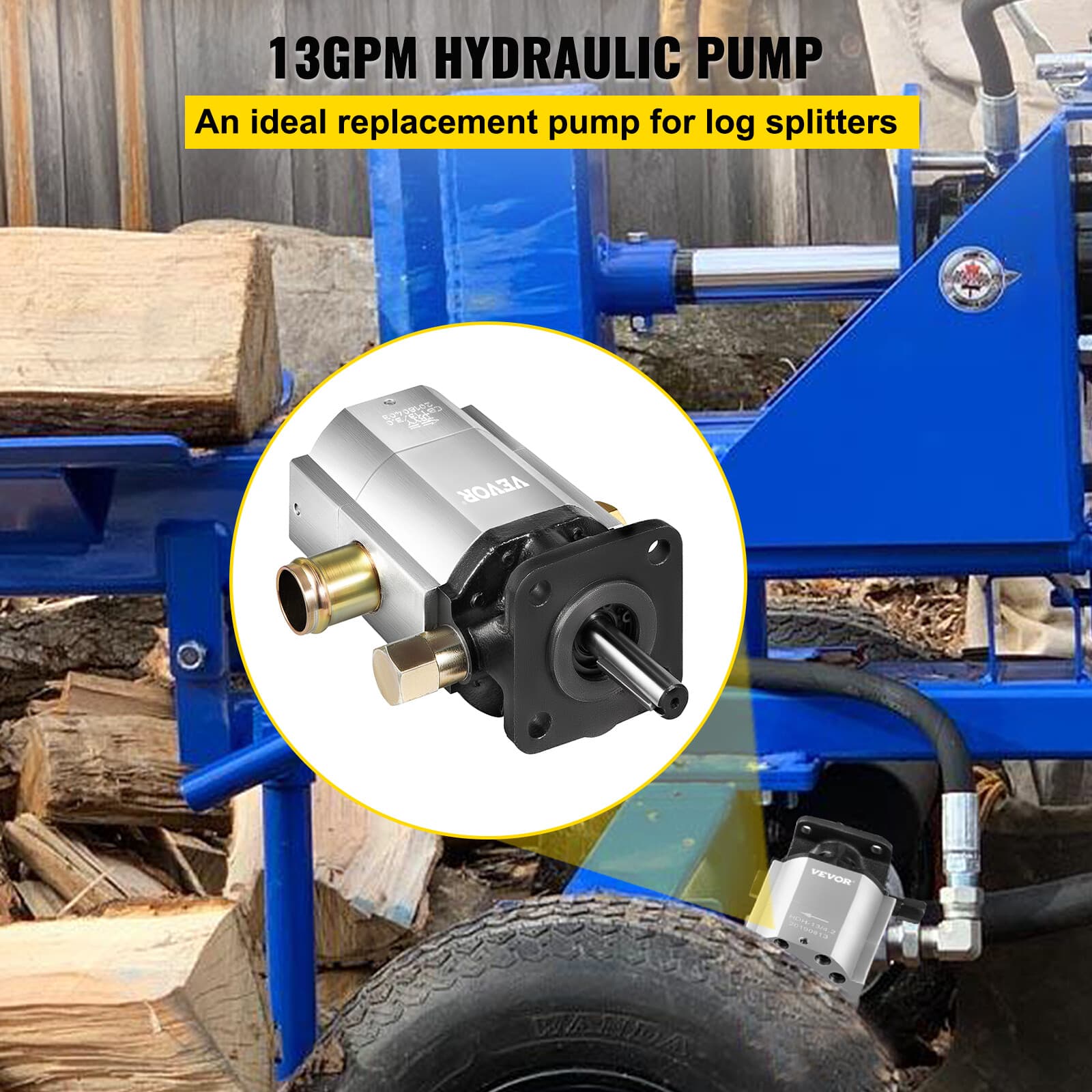 Hydraulic Pump for Log Splitters 13 GPM 2 Stage 3000 PSI Hyd Log Splitter Pump 2