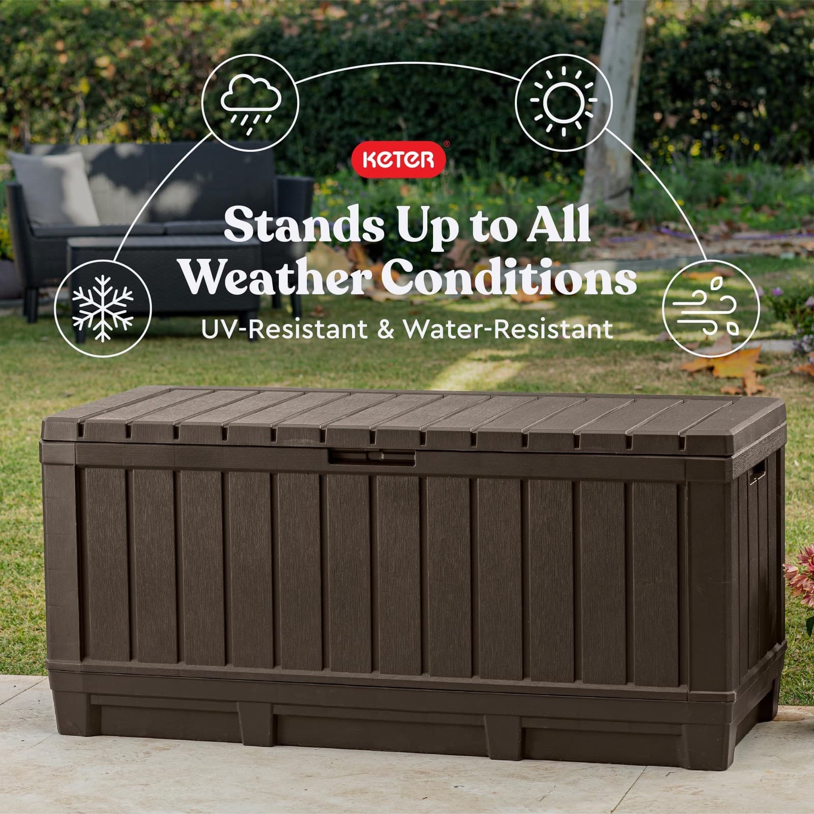 Kentwood 92 Gallon Resin Deck Box-Organization and Storage for Patio Furnitur... 5