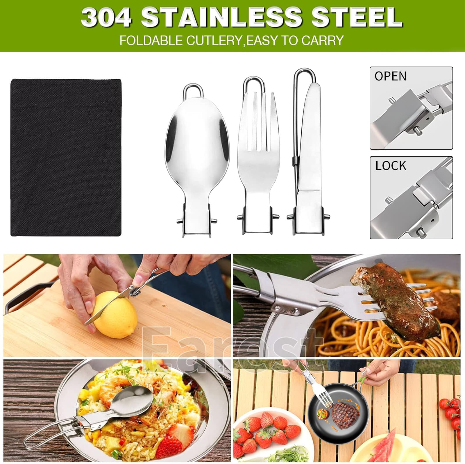 13Pcs Portable Camping Cookware Mess Kit Hiking Kettle Cooking Bowl Pot Pan Set 6