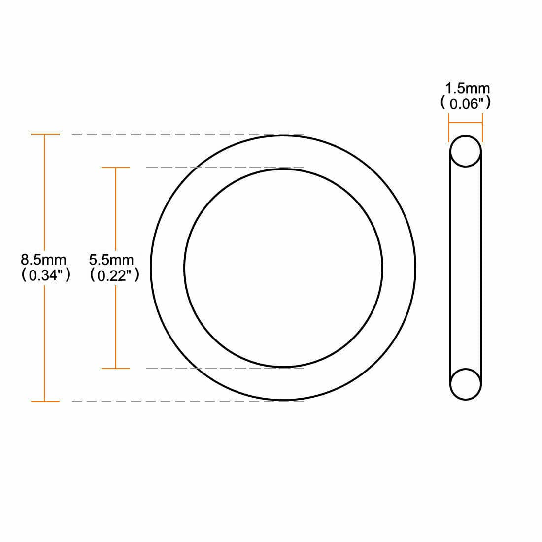 20pcs Black Nitrile Butadiene Rubber NBR O-Ring 5.5mm Inner Dia 1.5mm Width ✦KD 4
