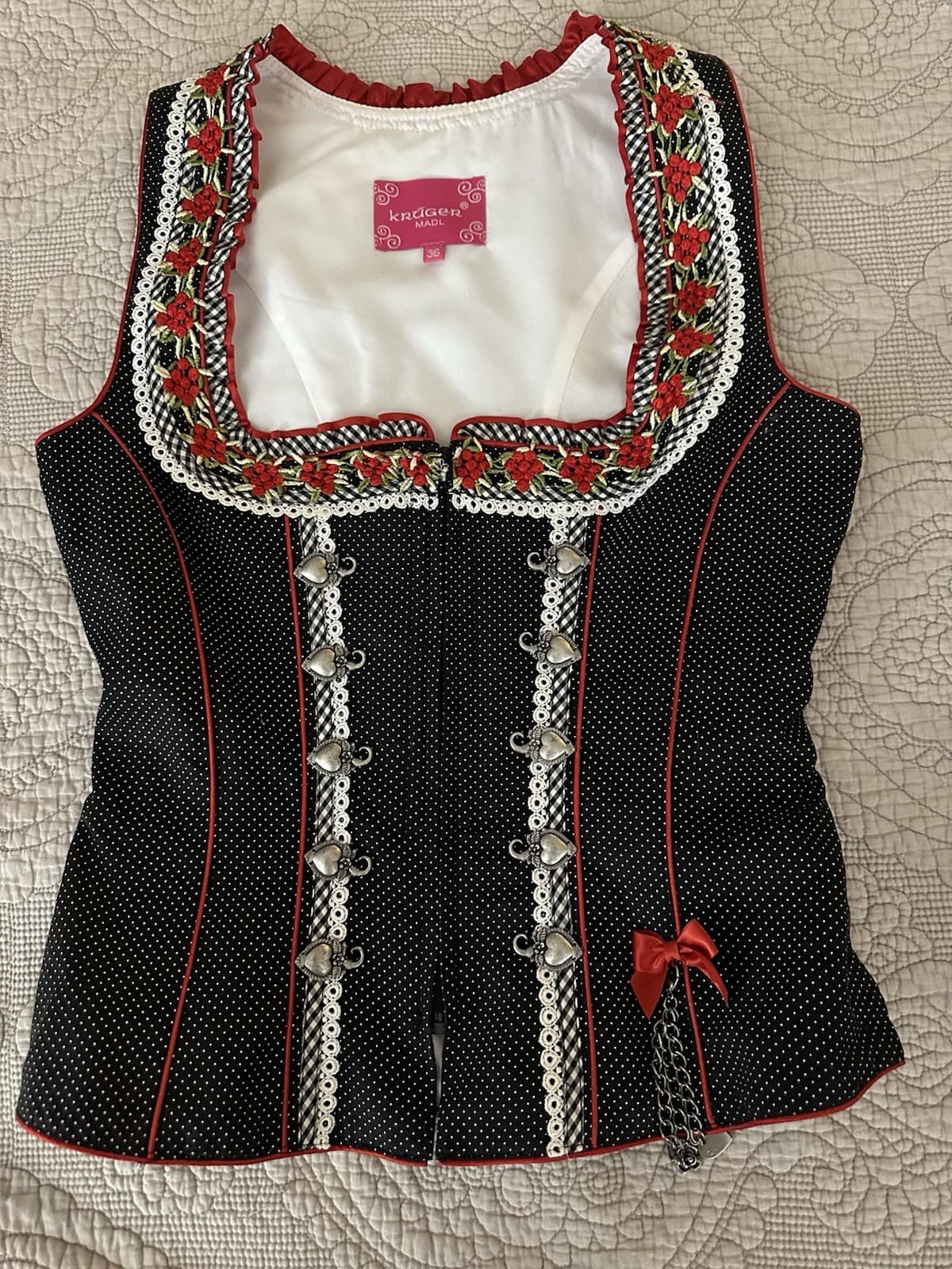 German Vest (Kruger Dirndl) Women's Size 36 German Oktoberfest Costume