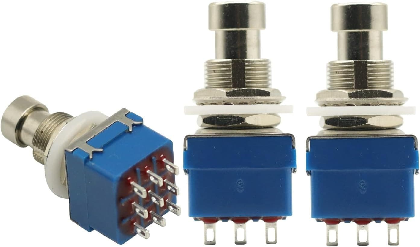3PCS 3PDT Footswitch 9Pin Guitar Effects Pedal Box Stomp Foot Metal Switch Tr... 3