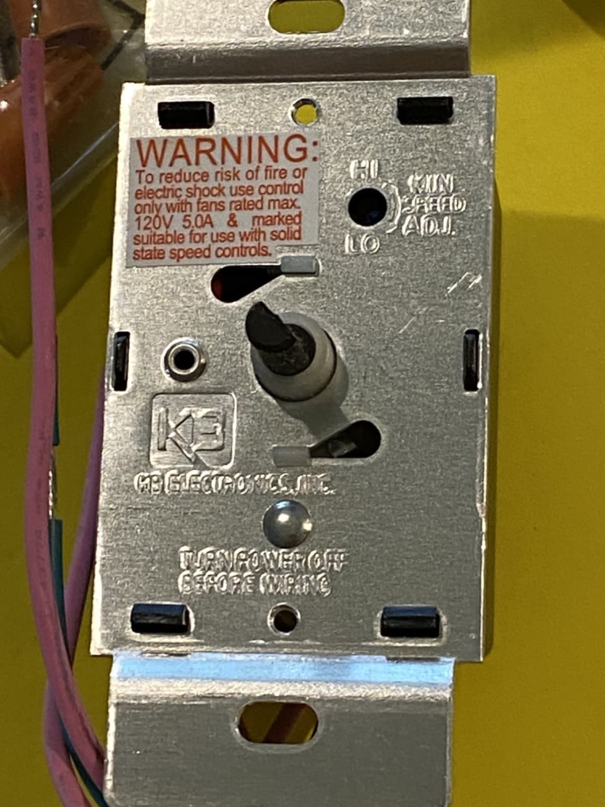 NEW KB Electronics KBWC-15 K Motor Speed Control, 5.0A, 120 VAC, 30.0 LRA 3