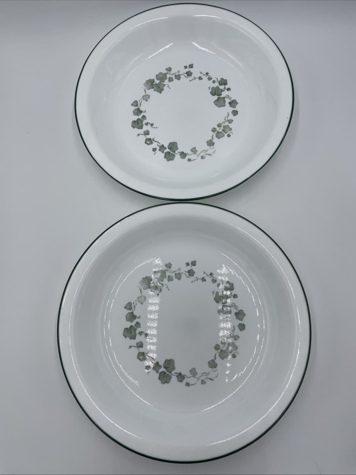 Set 2 Corning Callaway Corelle Ivy Pie Serving Plate Dish Made in USA 10-1/4" 2