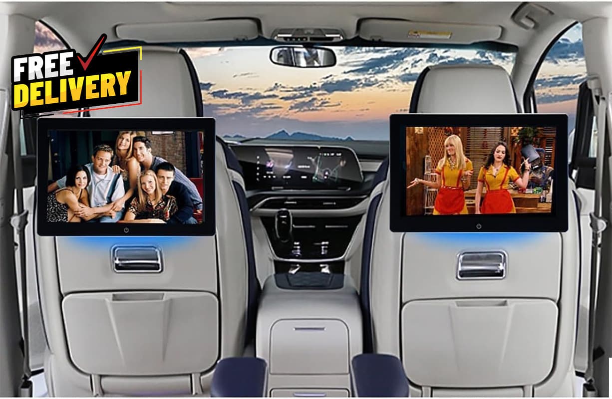 4K Android 12 Portable Car TV Headrest Monitor Back Seat 10.1 Inch Touch Screen 2