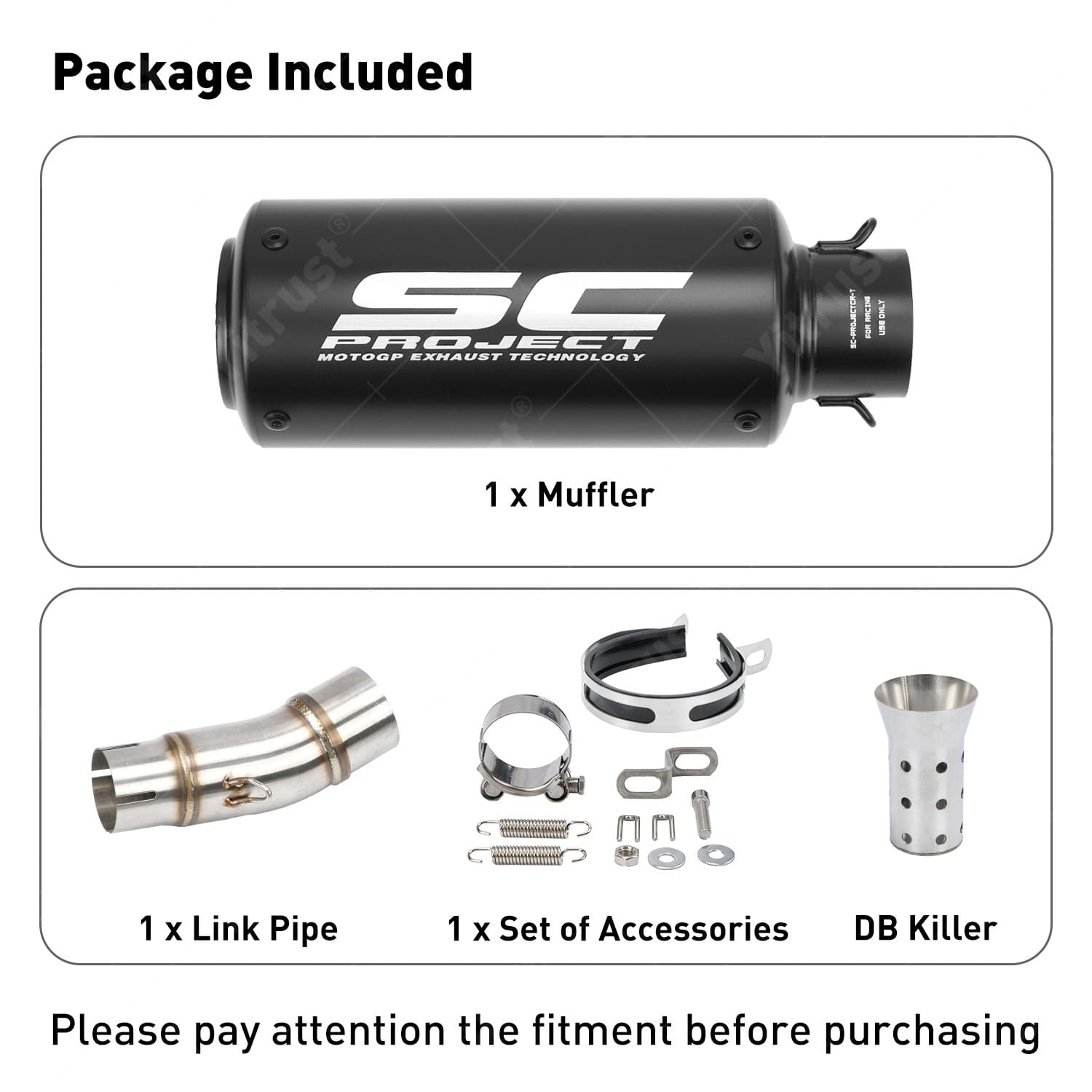 For Kawasaki Ninja 400 Ninja 500 Z400 Z500 Exhaust Tips Mid Pipe Slip On Muffler 6