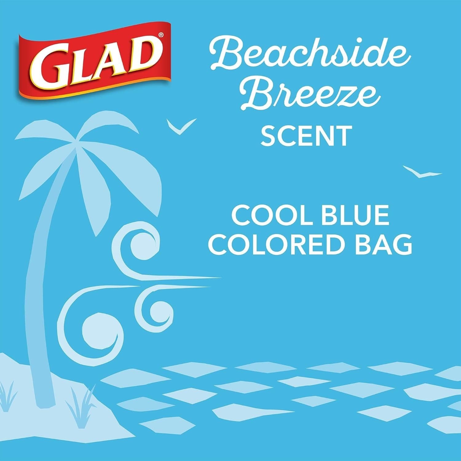 Glad Small Drawstring Trash Bags 34 Count Beachside Breeze 4 Gallon Capacity 6