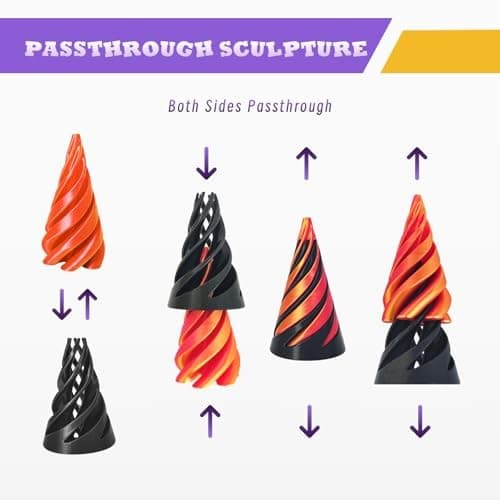 2 Pcs Impossible Pyramid Passthrough Fidget Toys,3D Printed Impossible...  4