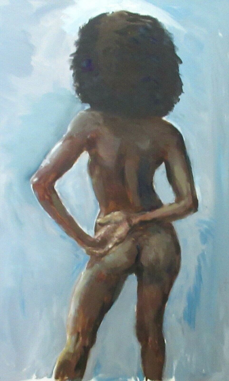 AFRICAN AMERICAN WOMAN ORIGINAL OIL ON CANVAS PAINTING UNSIGNED 2