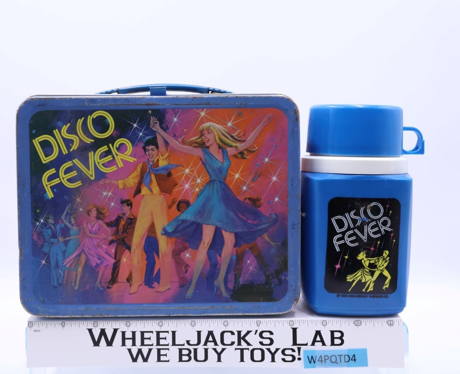 Disco Fever Blue Lunchbox W/ Thermos 1980 King-Seeley Vintage