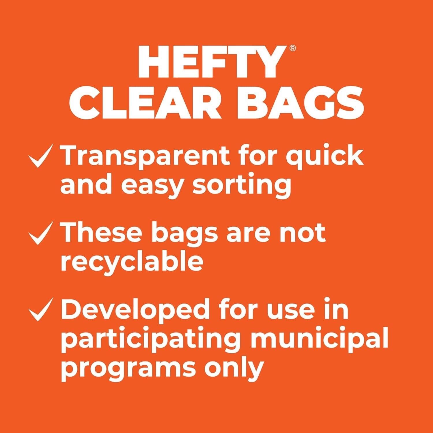 Hefty Clear Trash Bags, Clear, 13 Gallon, 60 Counts (Pack of 1) 5