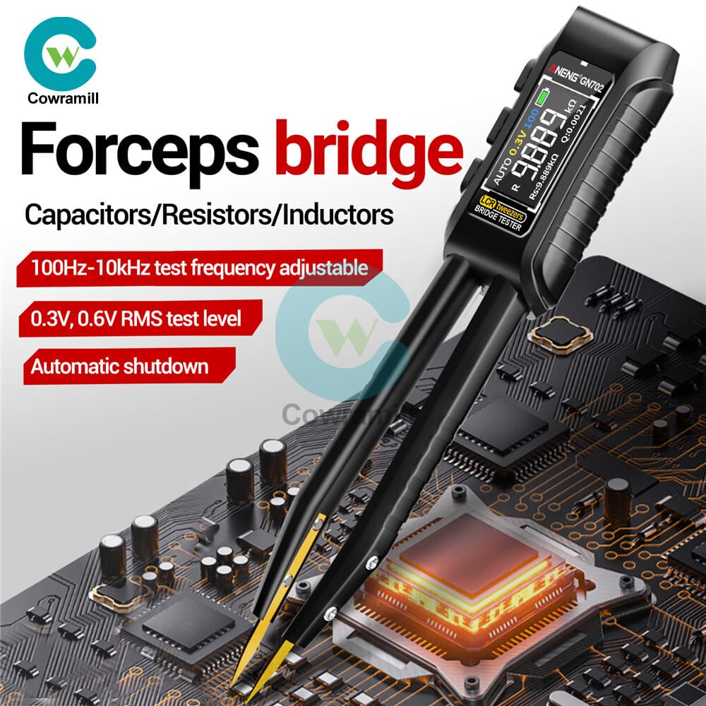 GN702 Smart Tweezer LCR Digital Bridge Meter Capacitor Inductor Component Test
