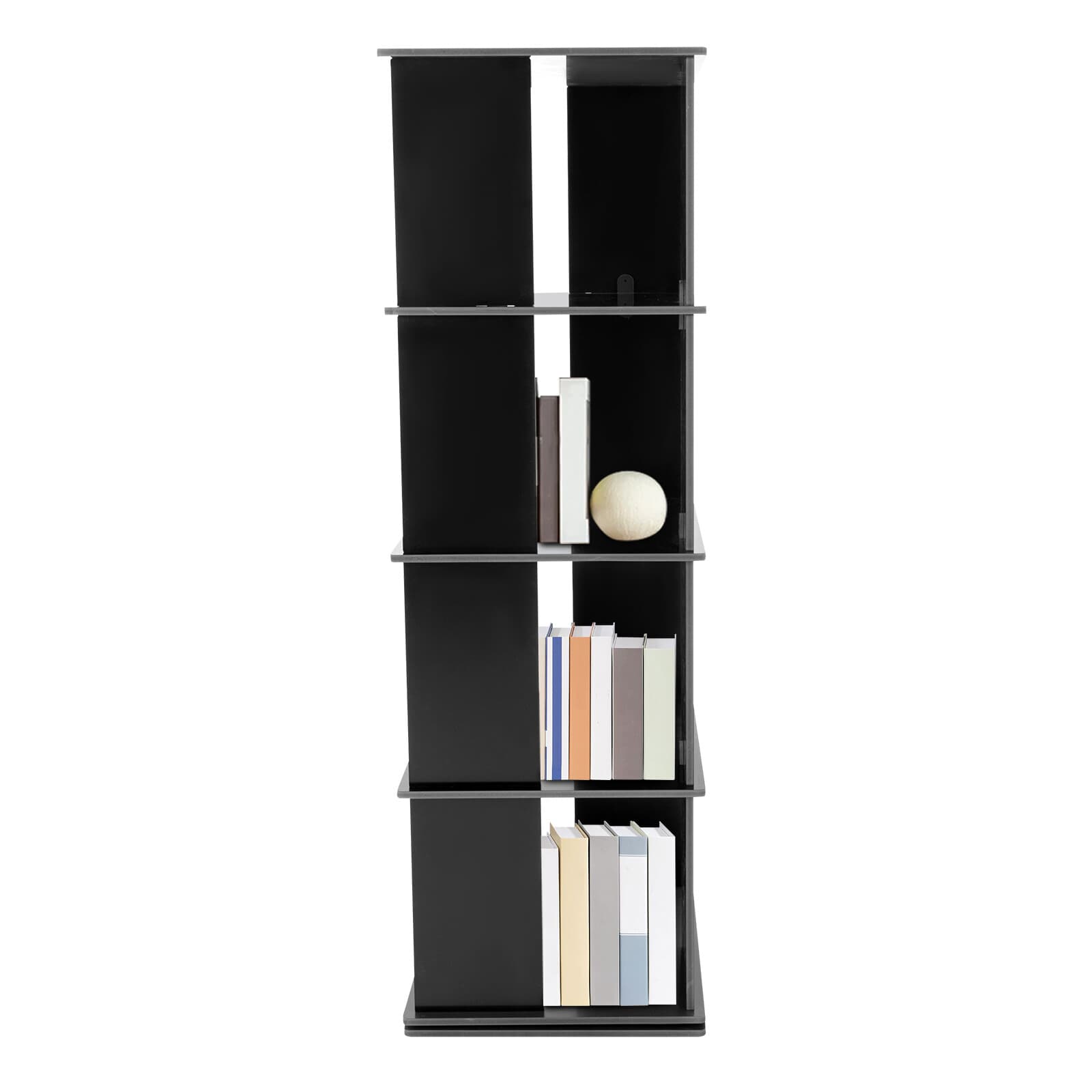 4 Tier Rotating Bookshelf 360 Display Spinning Bookshelf Revolving Bookcase 5