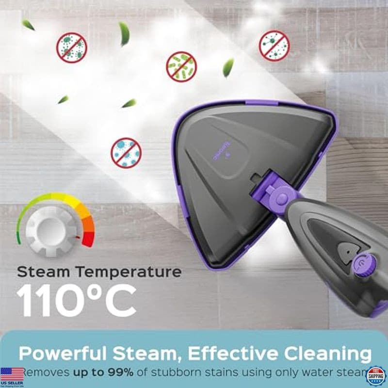 Turonic ST3 10-in-1 Steam Mop - 1500W, 110°C Steam, 25-Min Runtime, Handheld 3