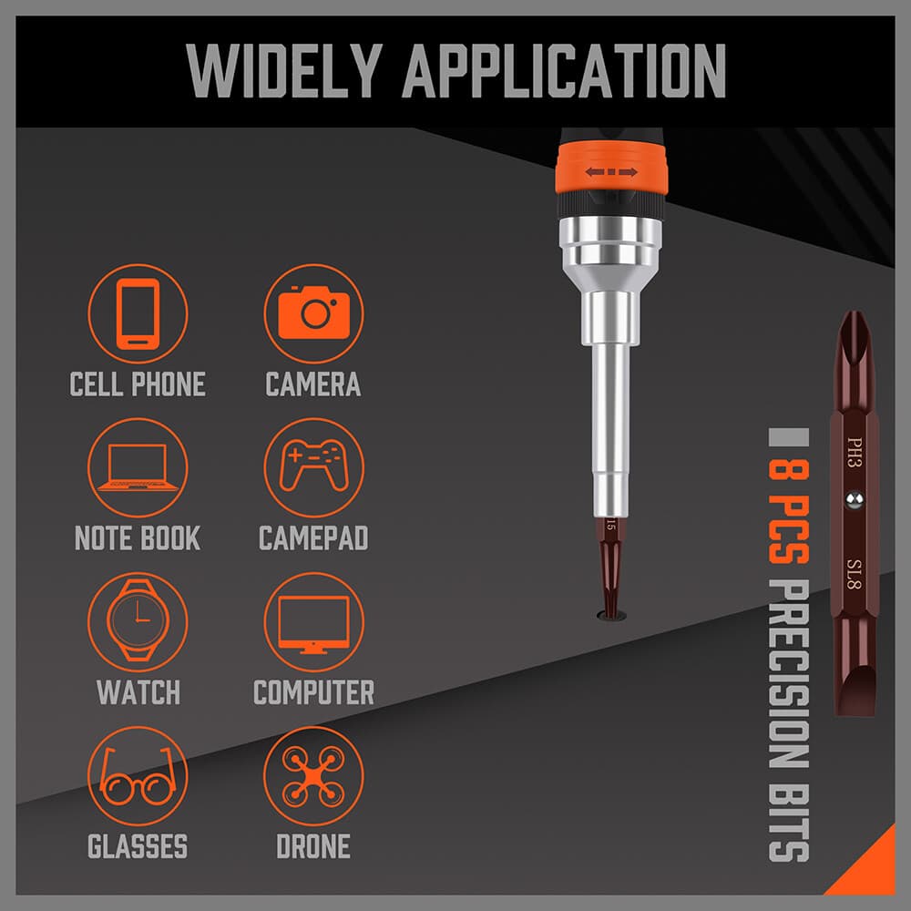 18 in 1 Magnetic Ratchet Versatile Screwdriver Set Security Bits AntiSlip Handle 3