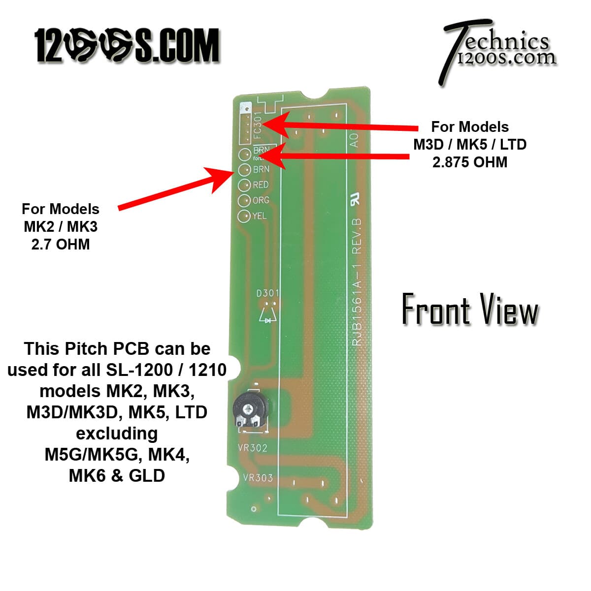 NEW TECHNICS 1200 1210 PITCH CONTROL PCB PC BOARD WITH POTENTIOMETER MK2 M3D MK5 2