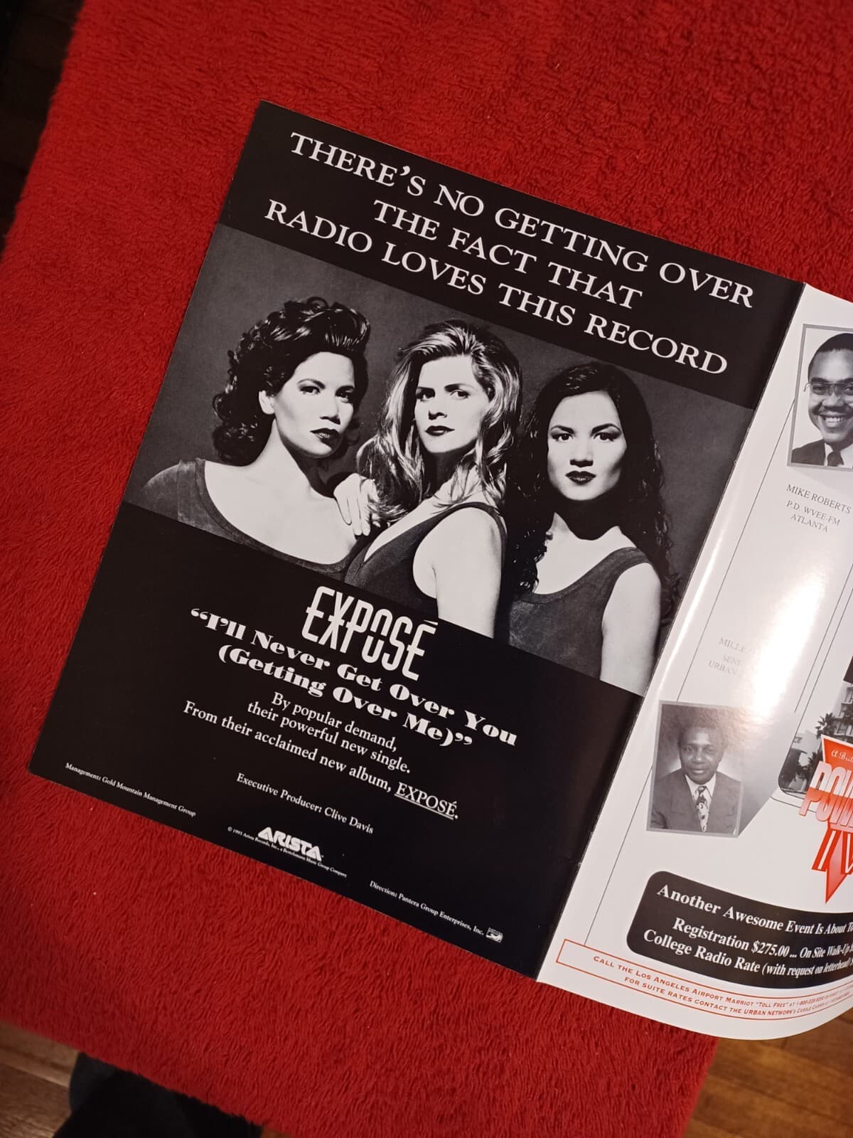 EXPOSE - 1993 US Two(2) Full-Page Ads 'I'll Never Get Over You' Single HITS Mag. 6