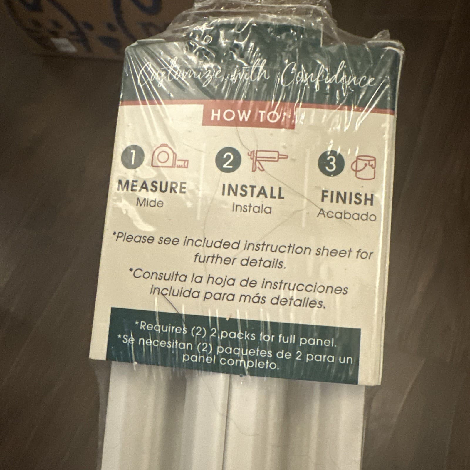 2-Pack 50" Wall Panel Rail Kit White Finish Polystyrene Picture Frame Moulding 4