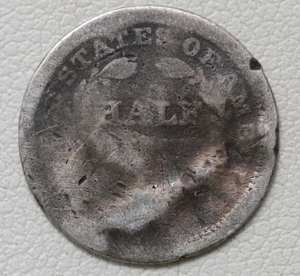 1853 Arrows at Date Seated Liberty Silver Half Dime 5c Coin /Z23 2