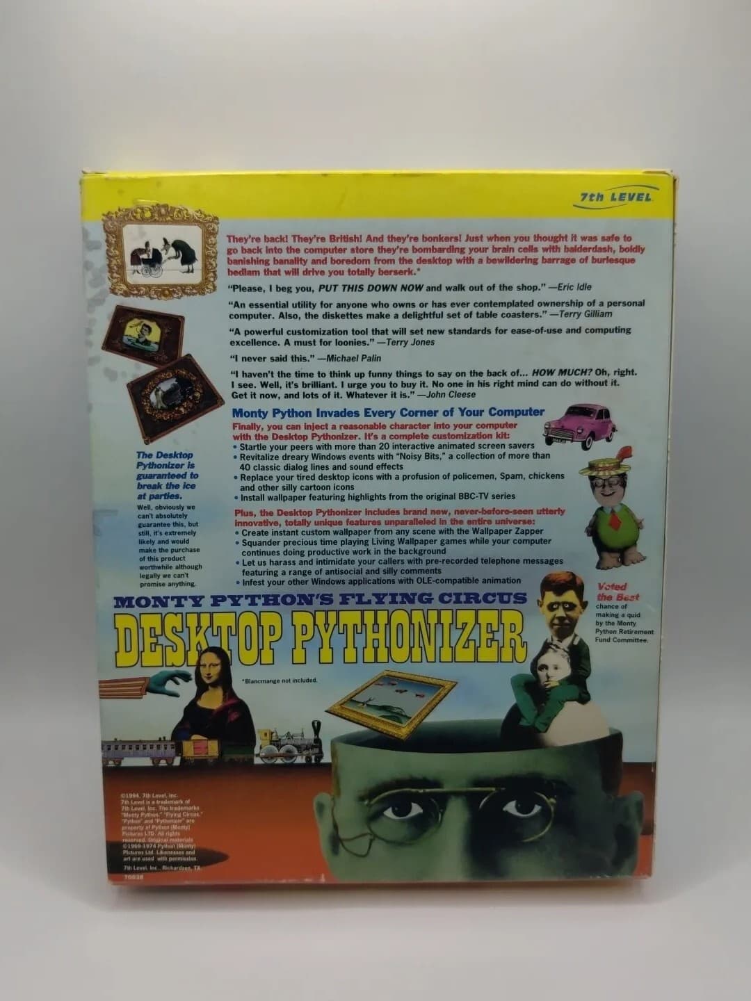 Monty Pythons Flying Circus  Desktop Pythonizer PC 3.5'' Big Box Vtg Software  3