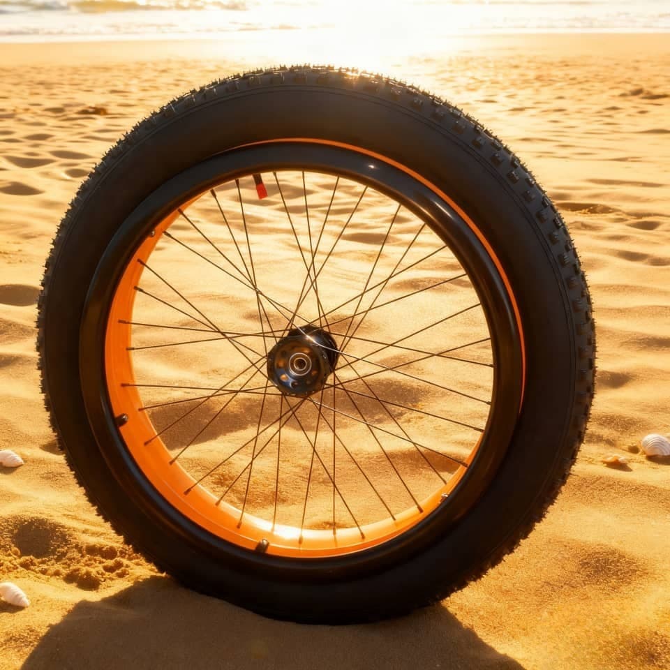 Pair of 24"x4.0 (507) Super FAT Wheelchair Wheels with Axles & Spacers (NEW) 4