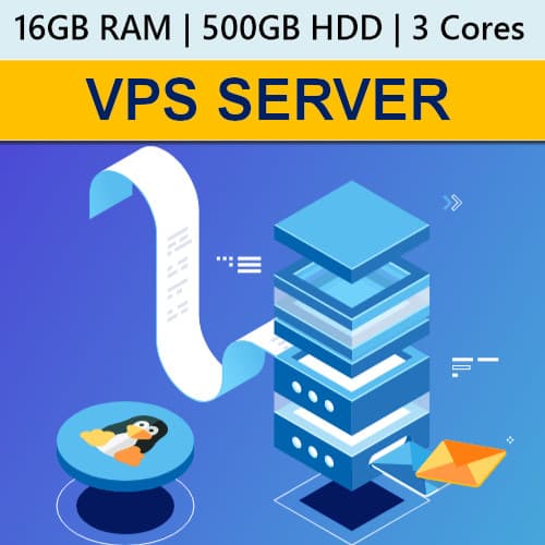 1 Year VPS - RDP SERVER / VPS SERVER 16GB RAM + 500GB HDD