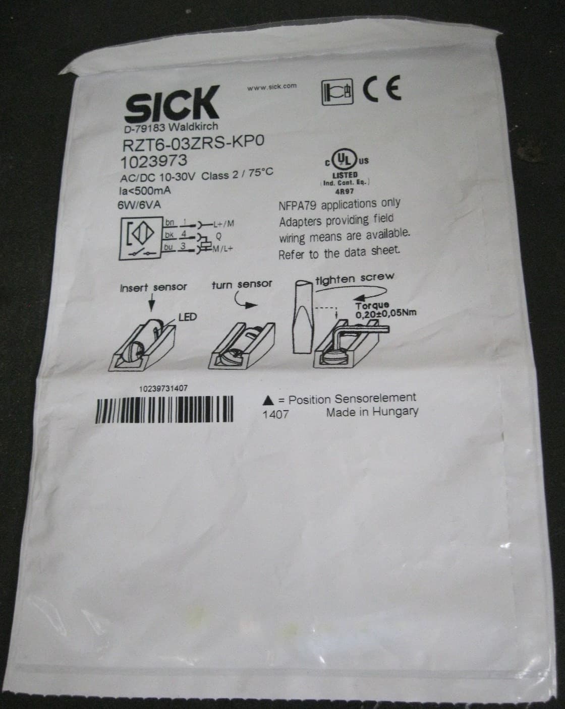 SICK RZT6-03ZRS-KP0 Magnetic Field Sensor