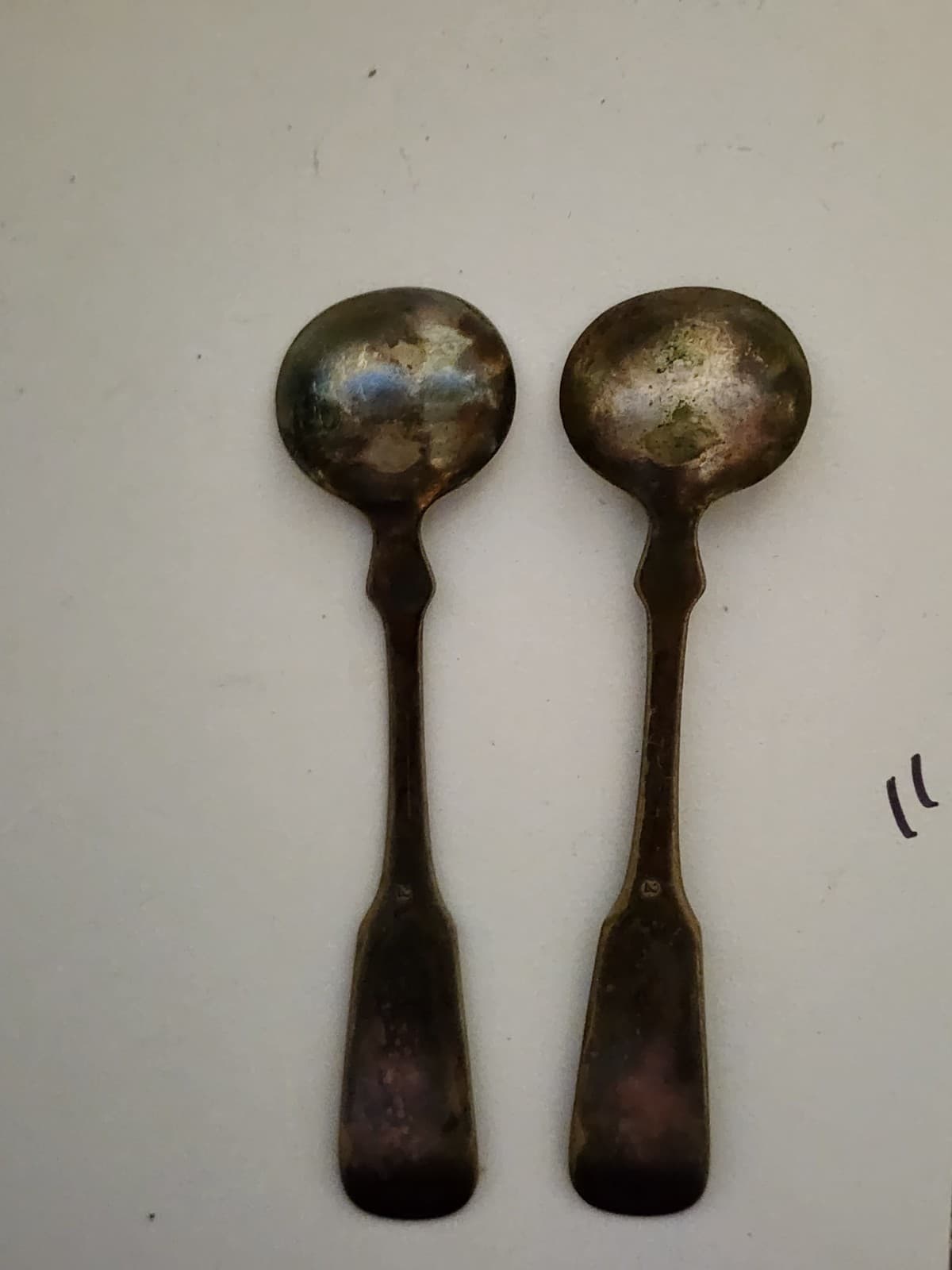 Antique 2 Open Salt Spoon or Mustard Ladle Lot Of 2 4