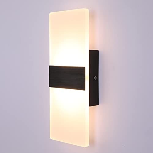  Modern Wall Sconce Dimmable Sconce Wall Lighting 12W Black Indoor 1-warm white