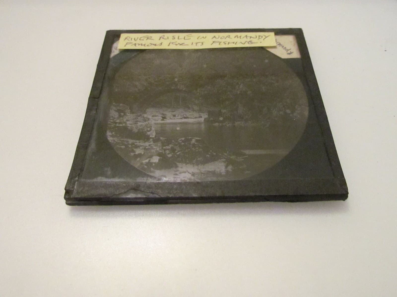 Glass Magic Lantern Slide RIVER RISLE IN NORMANDY C1890 FRANCE  2