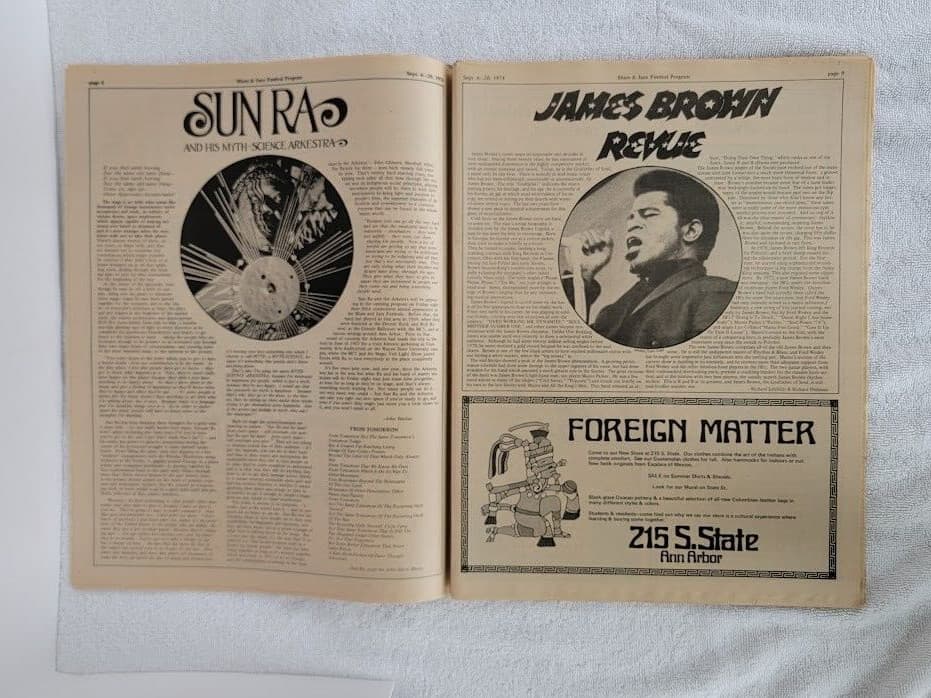 Rare 1974 Ann Arbor Sun Blues and Jazz Festival Large Program Historical Item!! 5