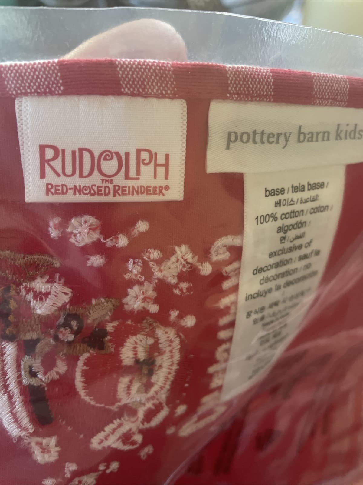 Pottery Barn holiday Rudolph Reindeer Napkin Holiday Christmas party SET 4 / 5