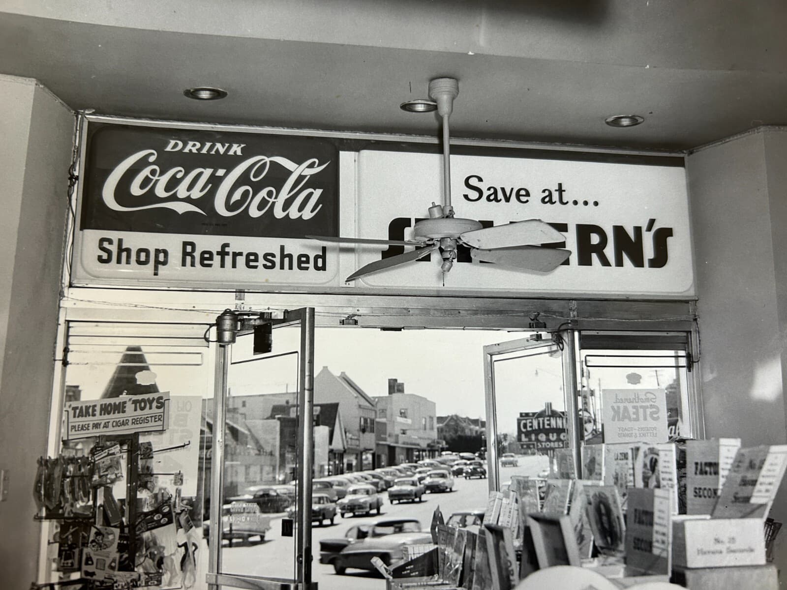 1950s Coca-Cola Skillern's Drug Store Inside Before-After Two Original Photos
