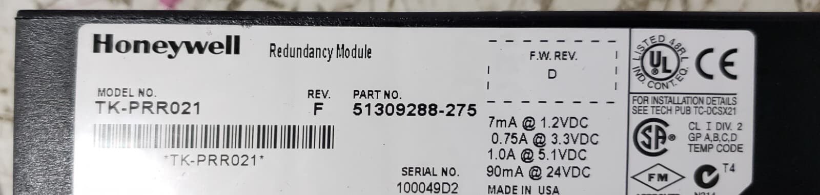 HONEYWELL TK-PRR021 REV F REDUNDANCY MODULE NEW 5
