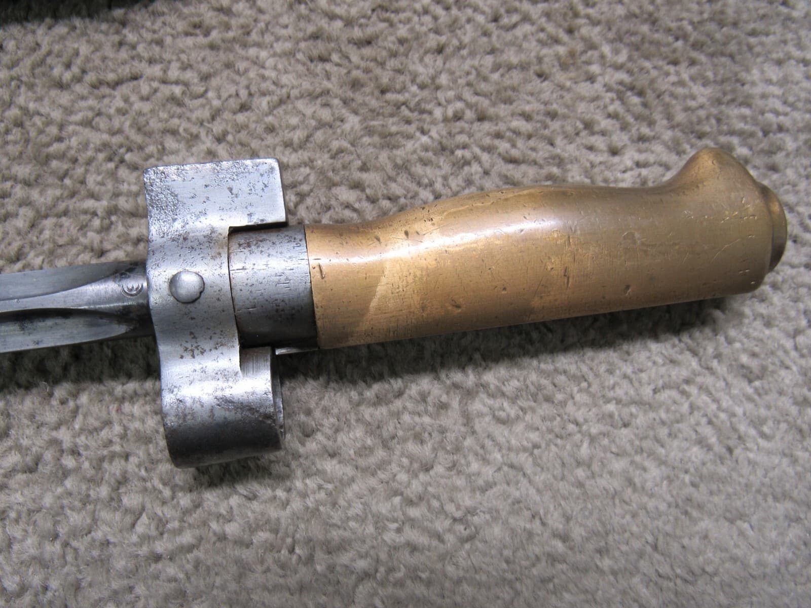 French M1886 Lebel Bayonet & Scabbard Shortened For WW1 Brass Grips 5