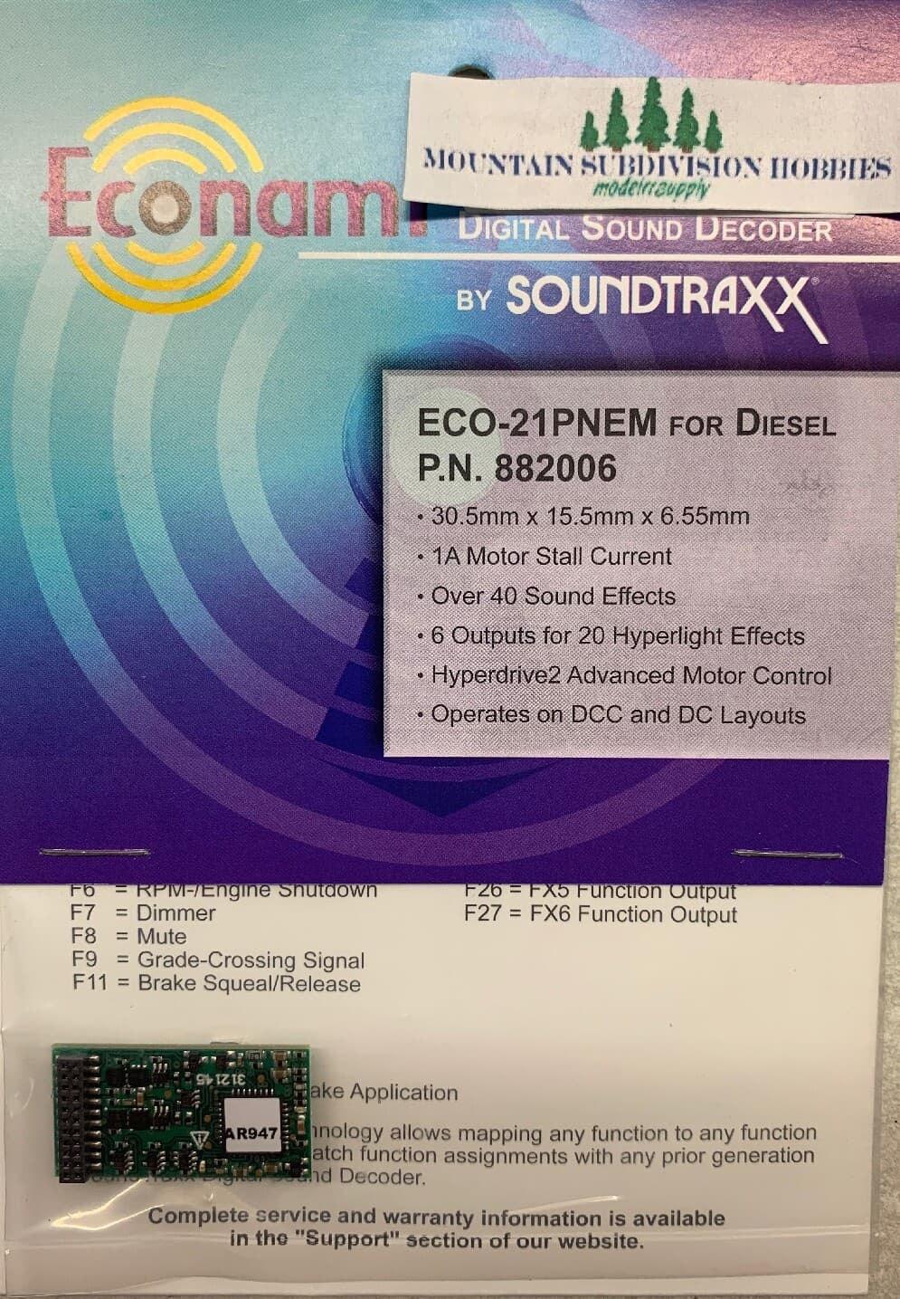 Soundtraxx 882006 Diesel Econami ECO-21P DCC  Sound Decoder | $5 Offer 2