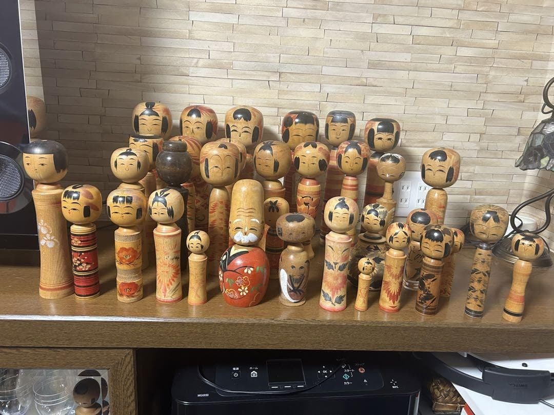 Vintage Kokeshi Doll Lot 34 Pieces Traditional Japanese Art Collectibles
