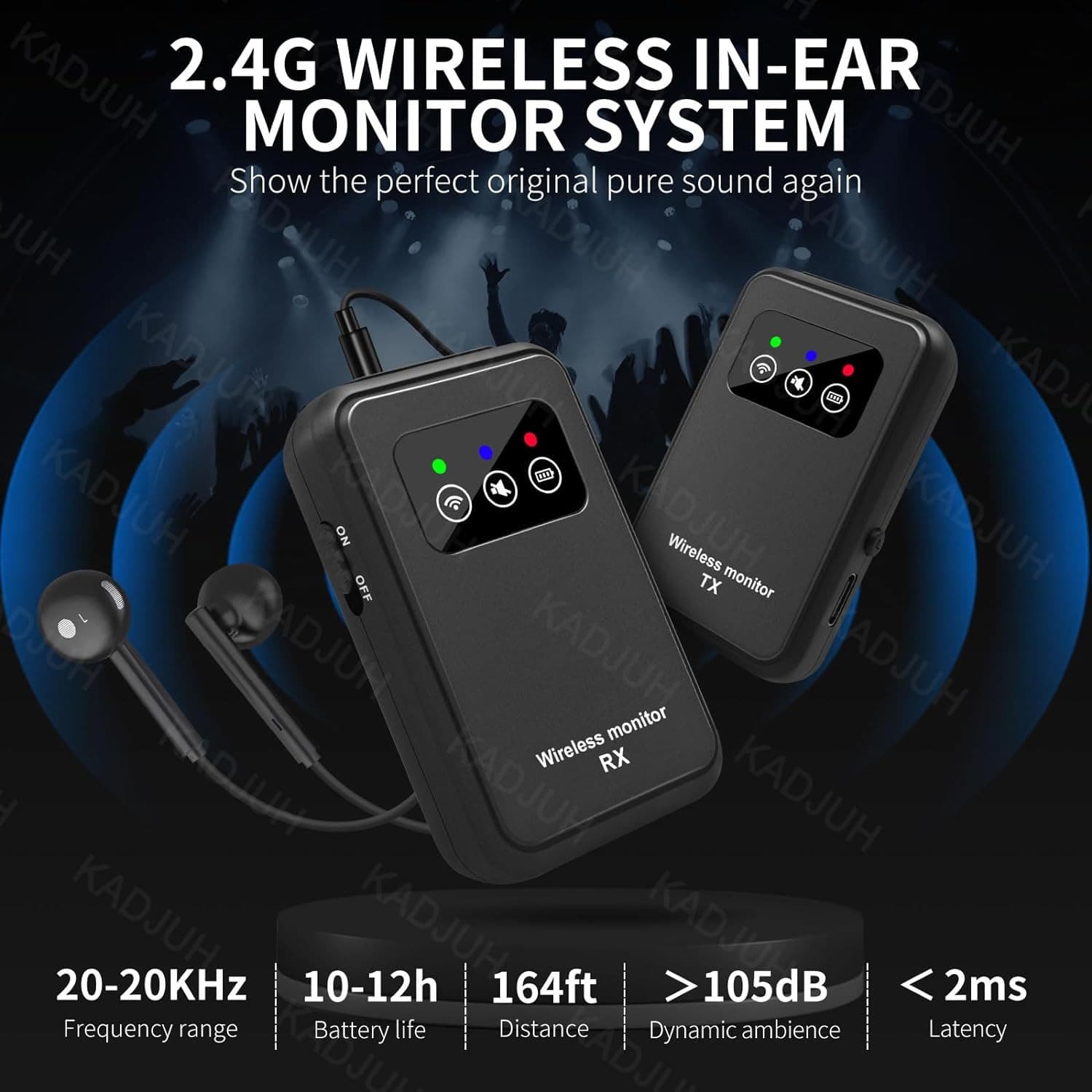 Sistema inalámbrico de monitor de oído Sistema IEM inalámbrico estéreo 2.4G 2