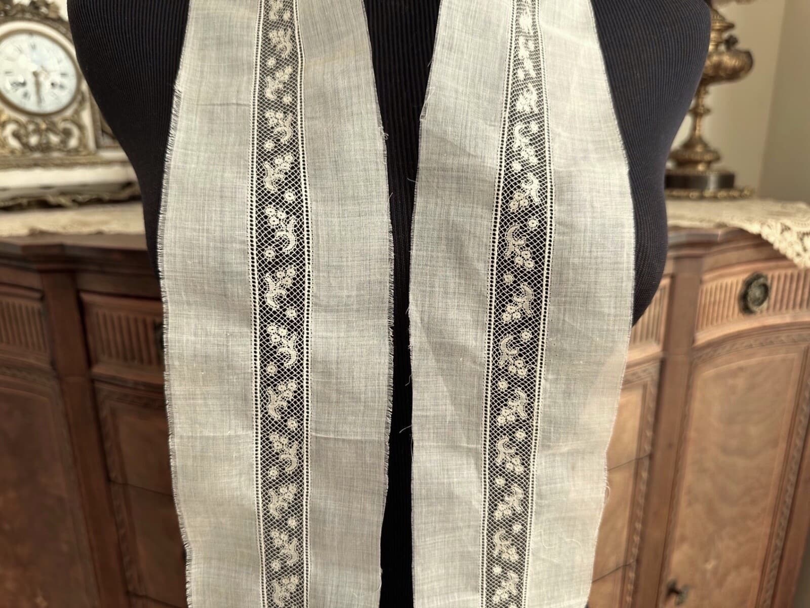 Antique Vintage Lace Trim-FR VALENCIENNES INSERTION LACE TRIM *DOLLS WIDE BORDER 4